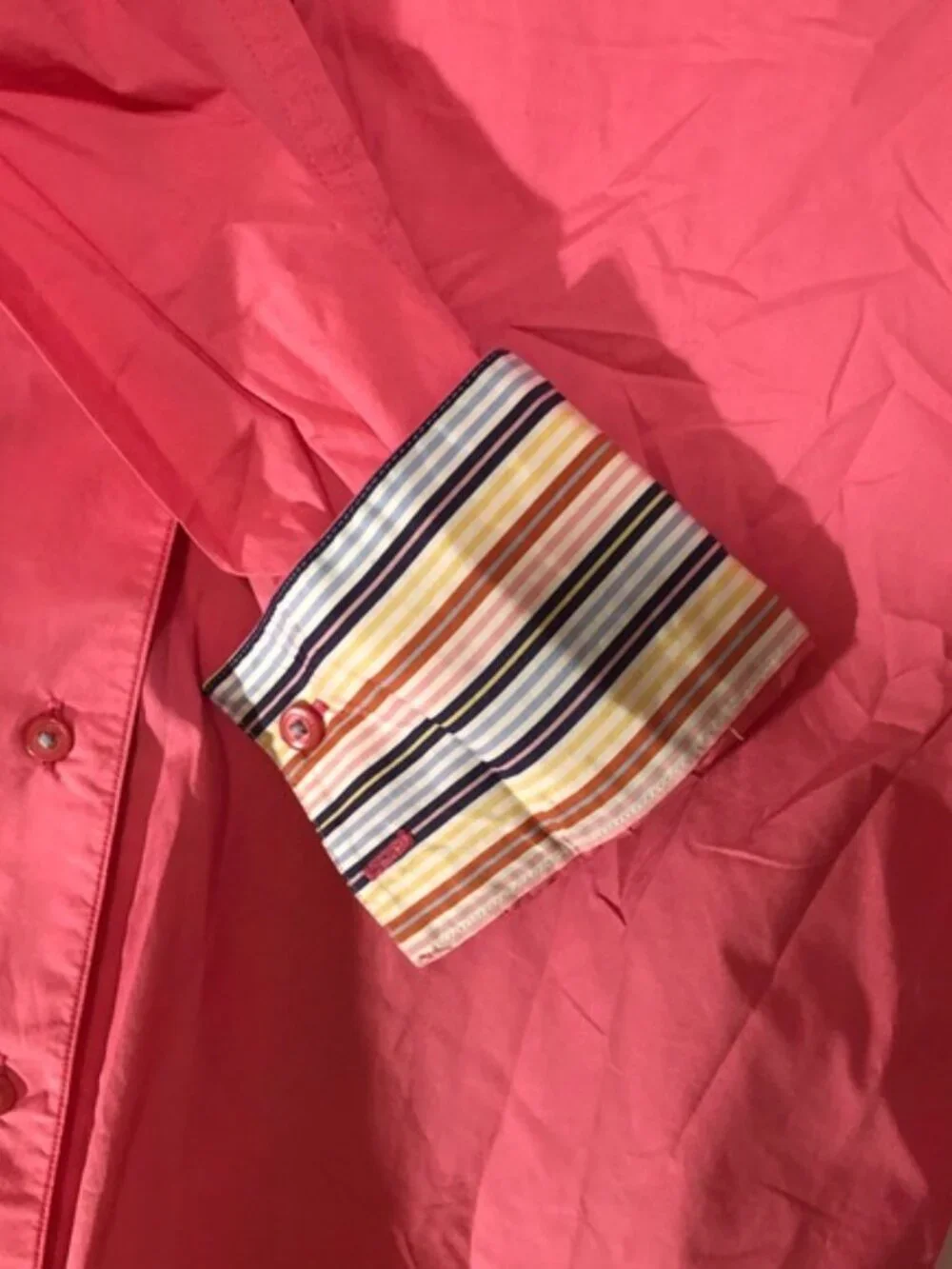 Robert Graham Pink Button Down Embroidery Striped Cuff Shirt Fits Cotton Ribbon - Picture 12 of 16